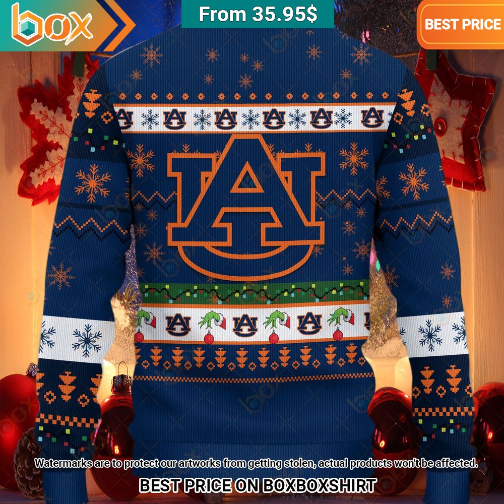 Grinch Auburn Tigers Christmas Sweater Rocking picture
