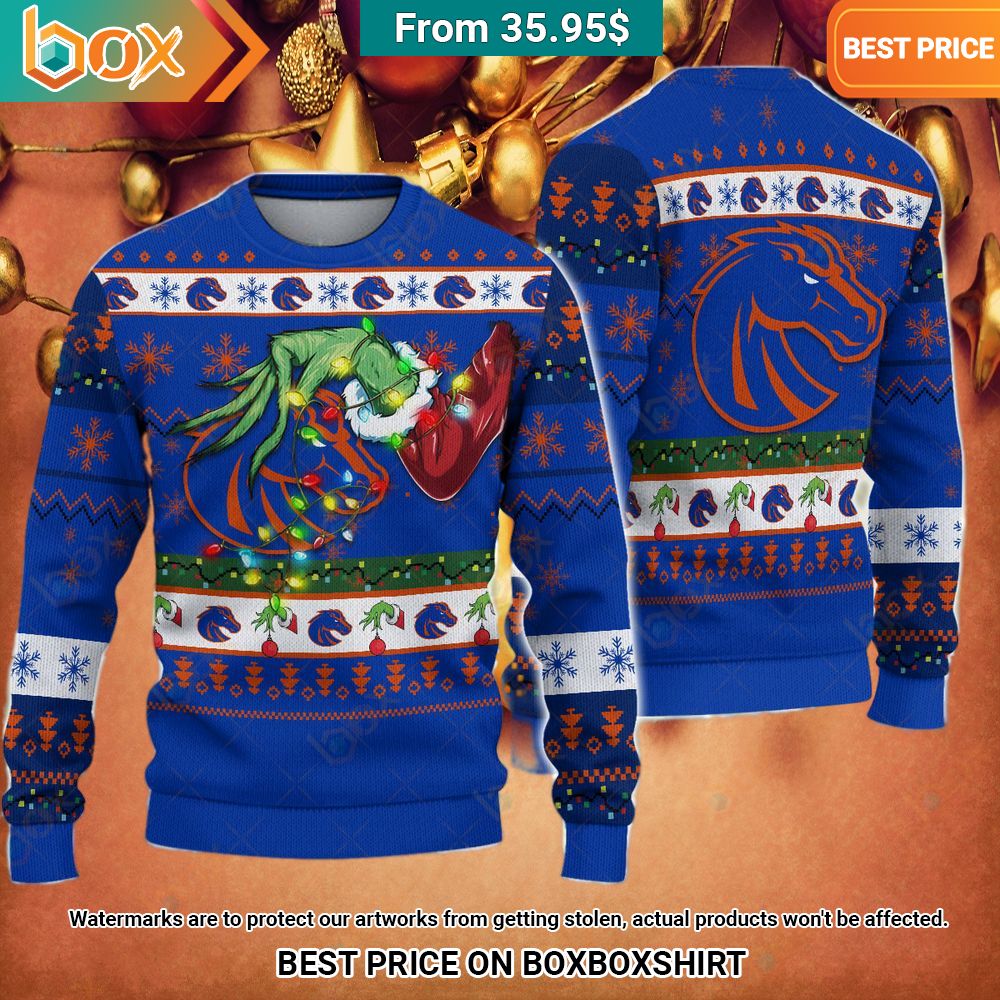 Grinch Boise State Broncos Christmas Sweater Ah! It is marvellous