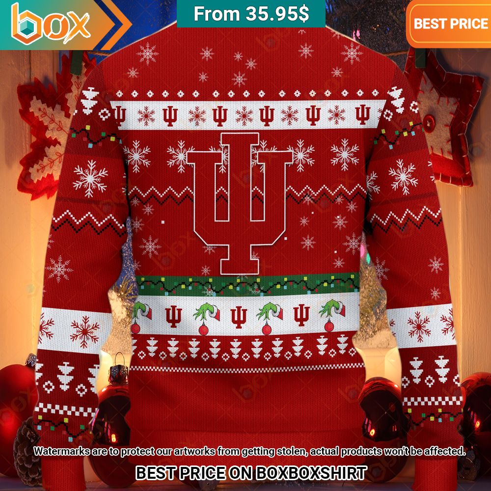 Grinch Indiana Hoosiers Christmas Sweater Radiant and glowing Pic dear