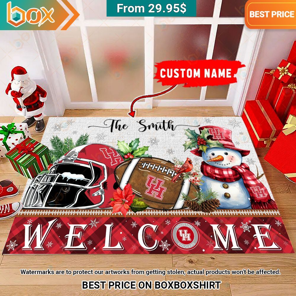 Houston Cougars Welcome Christmas Doormat Elegant picture.
