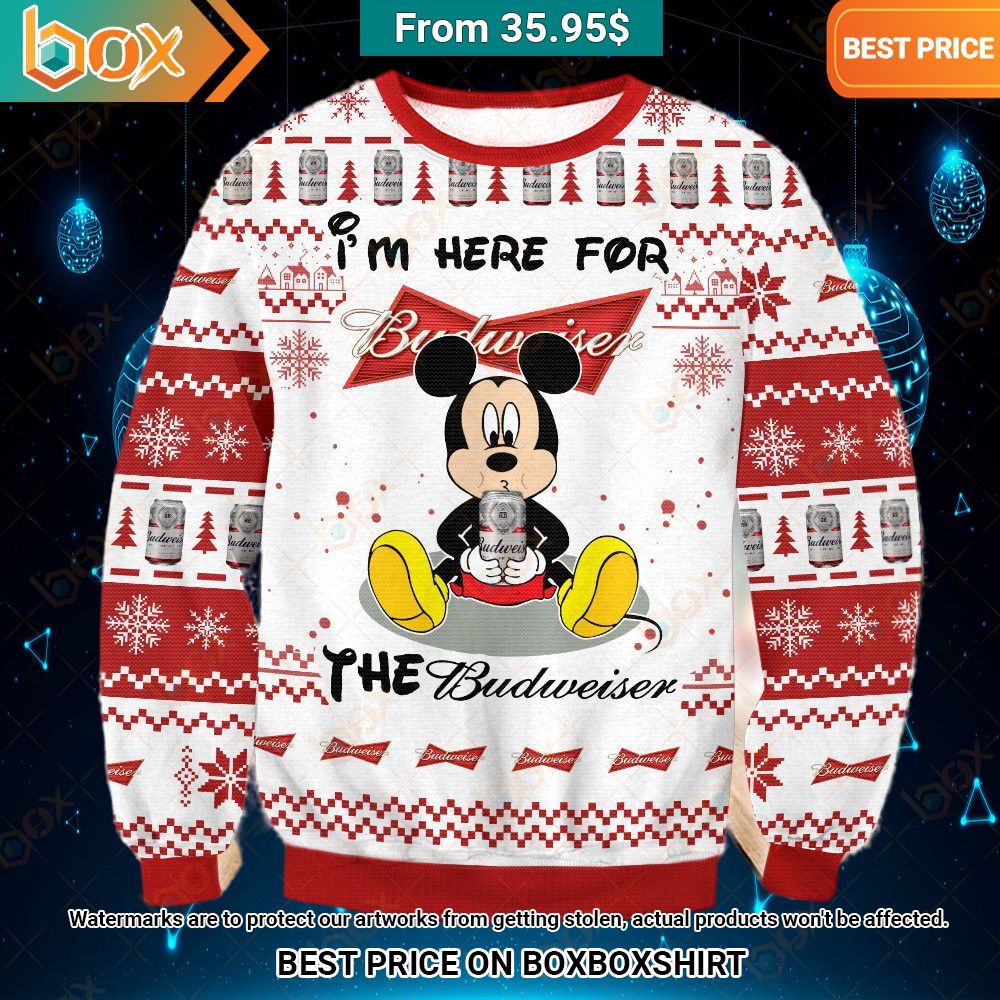 I'm Here For The Budweiser Mickey Mouse Sweater Stand easy bro
