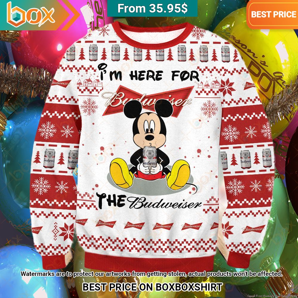 I'm Here For The Budweiser Mickey Mouse Sweater Gang of rockstars