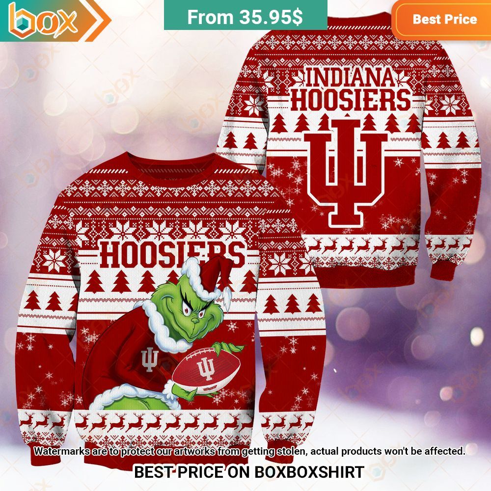 Indiana Hoosiers NCAA Grinch Sweater Bless this holy soul, looking so cute