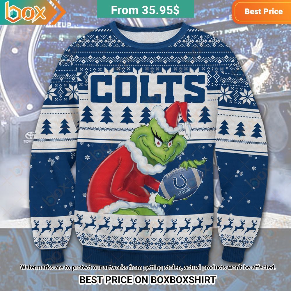 NFL Indianapolis Colts Ugly Christmas Sweater Funny Grinch Show Your Team  Spirit - The Clothes You'll Ever Need