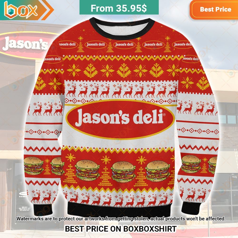 Jason's Deli Chrismas Sweater Royal Pic of yours