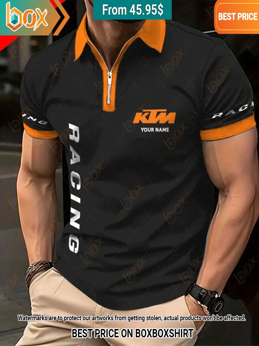 KTM Racing Custom Zip Polo Bless this holy soul, looking so cute