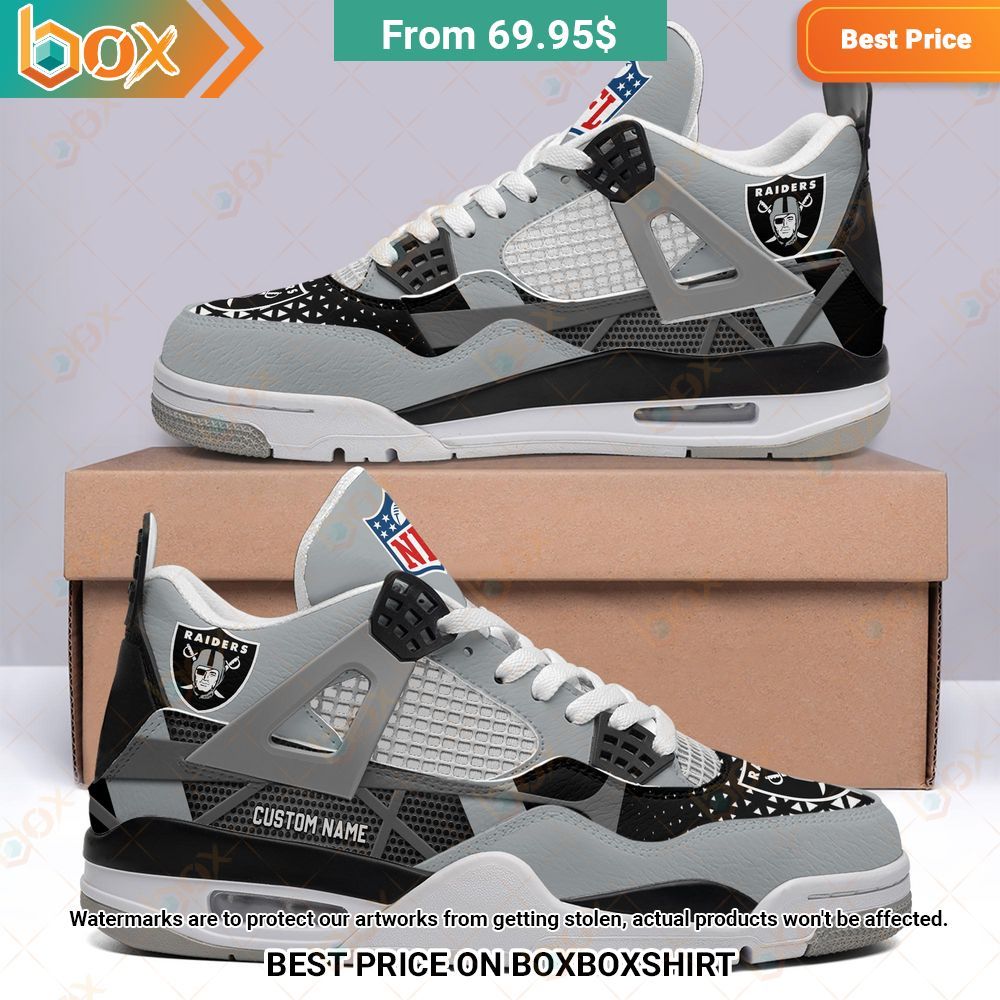Las Vegas Raiders NFL Custom Air Jordan 4 Sneaker Cuteness overloaded