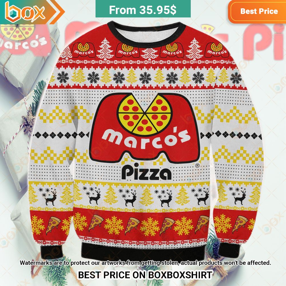 Marco's Pizza Chrismas Sweater Generous look