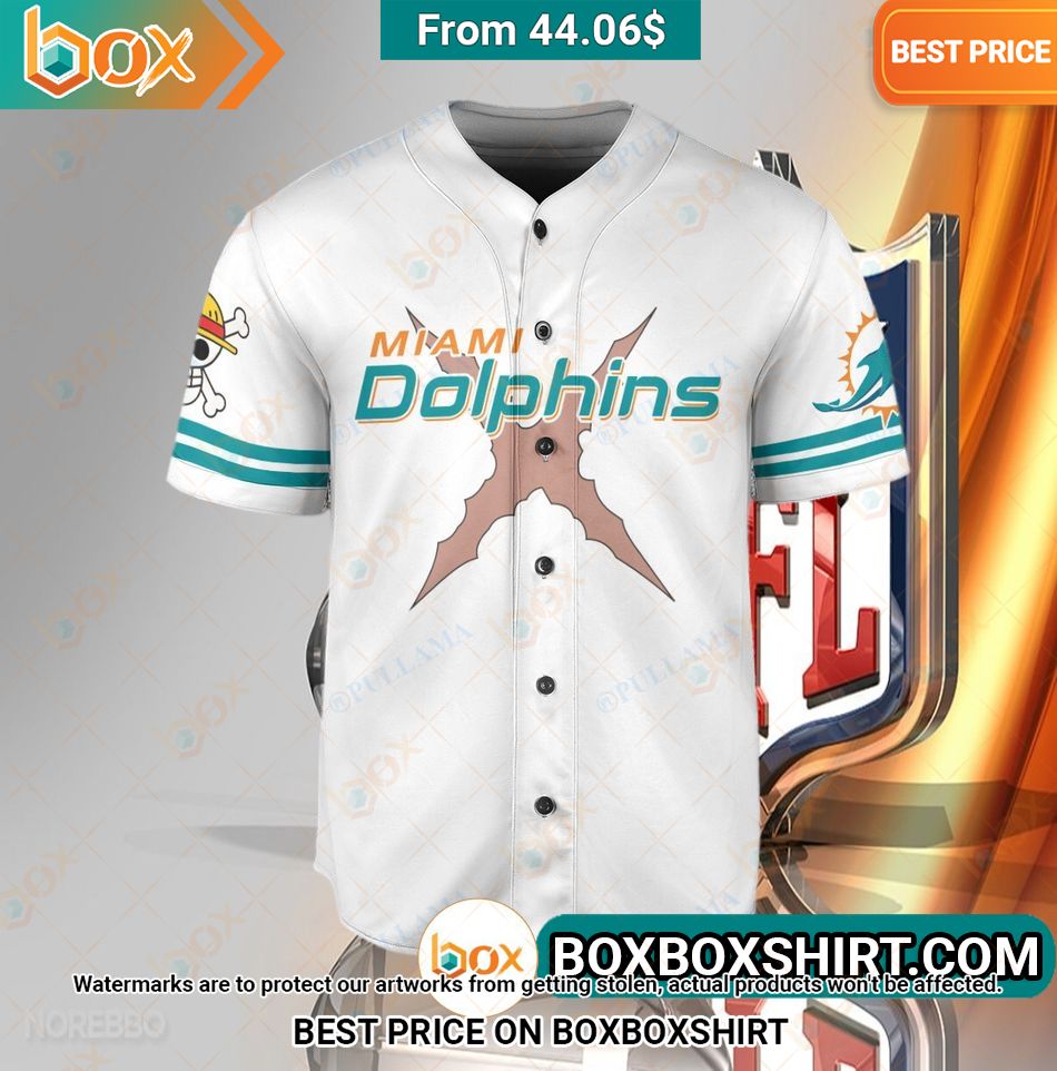 Miami Dolphins Straw Hat Luffy Baseball Jersey Super sober