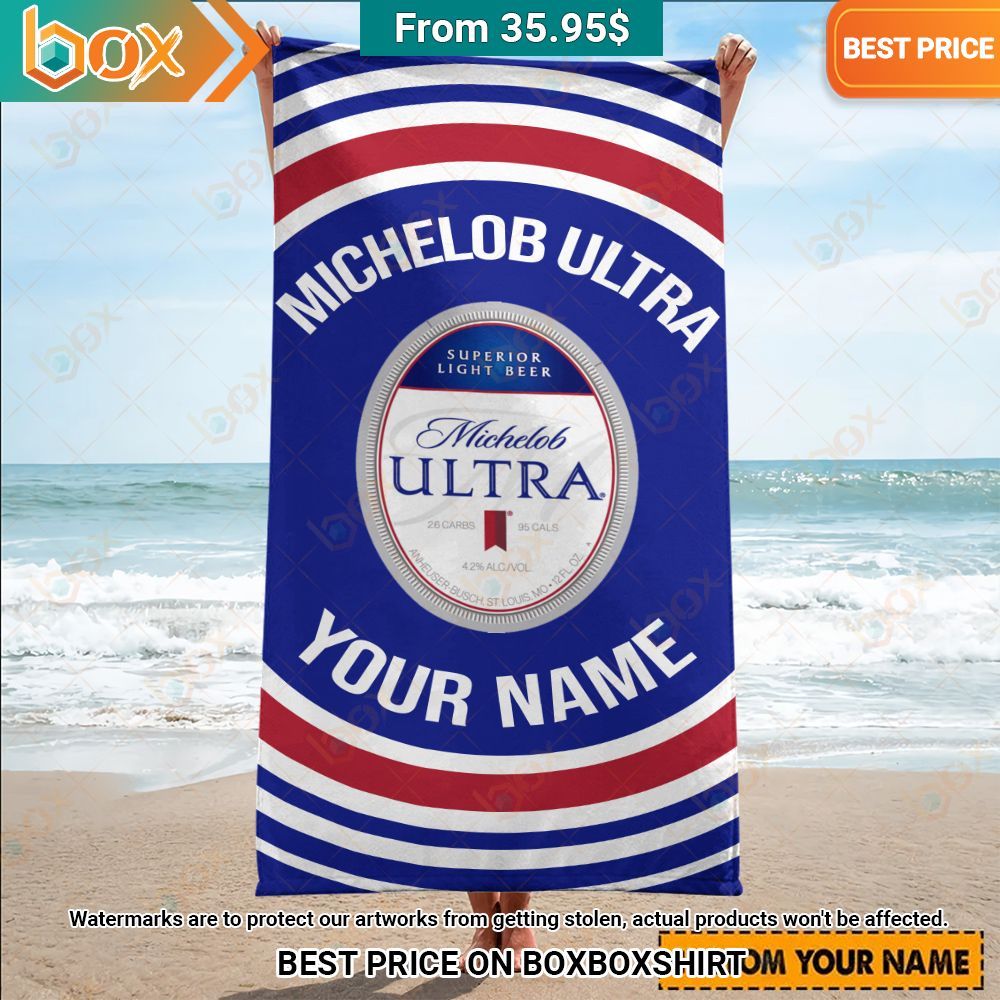 Michelob Ultra Custom Beach Towel Is this your new friend?