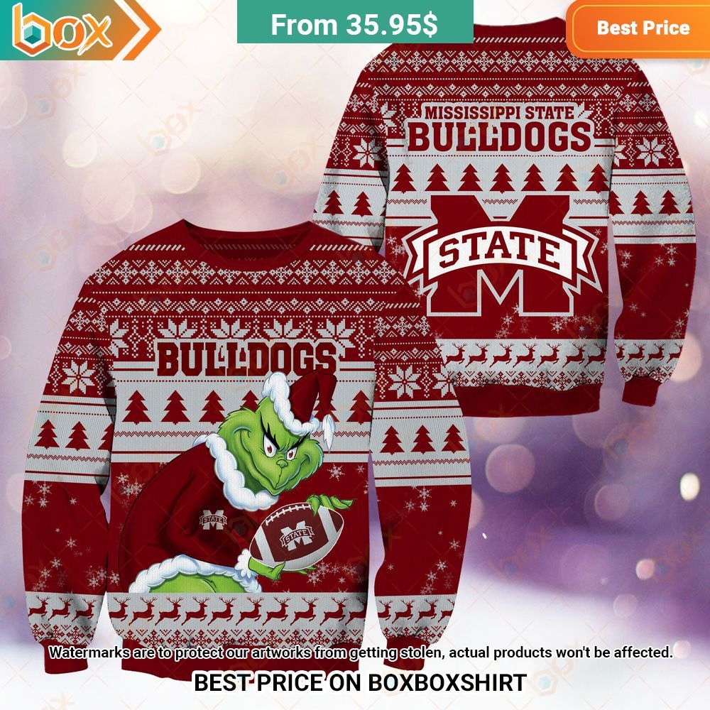 Mississippi State Bulldogs NCAA Grinch Sweater Stand easy bro