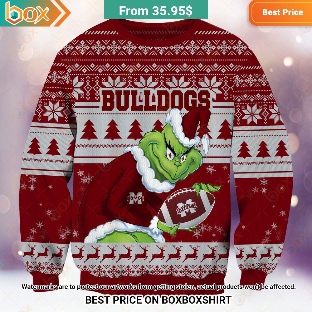 Mississippi State Bulldogs NCAA Grinch Sweater Elegant and sober Pic