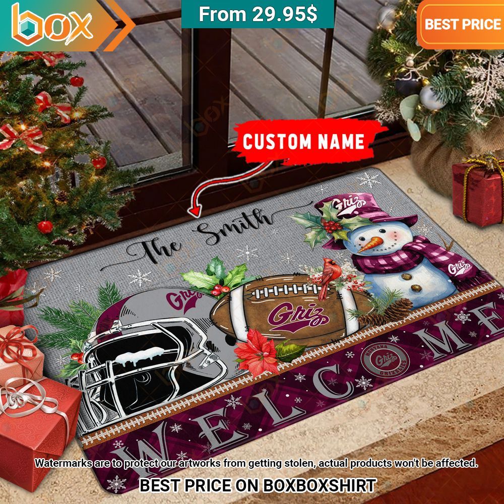 Montana Grizzlies Welcome Christmas Doormat Amazing Pic