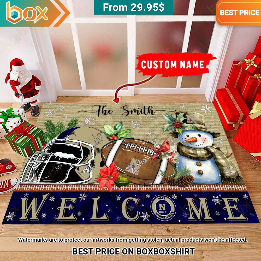 Navy Midshipmen Welcome Christmas Doormat Best click of yours