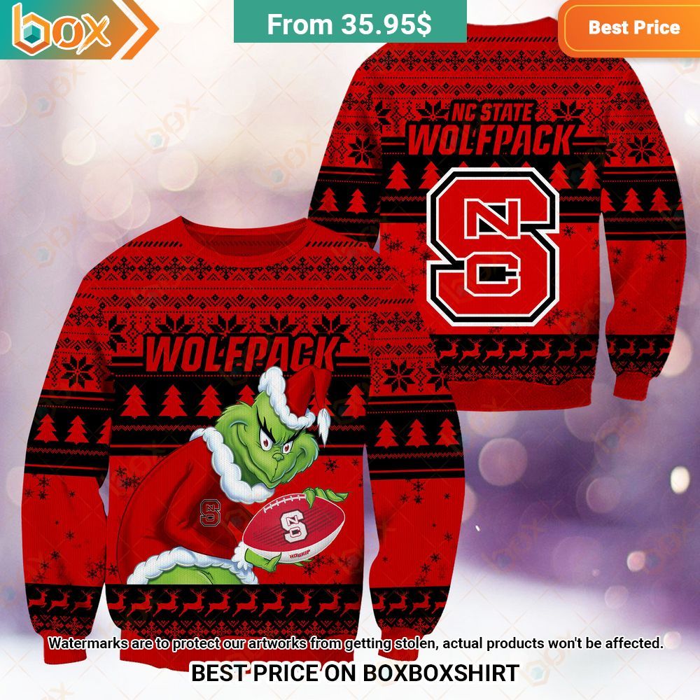 NC State Wolfpack NCAA Grinch Sweater I like your hairstyle