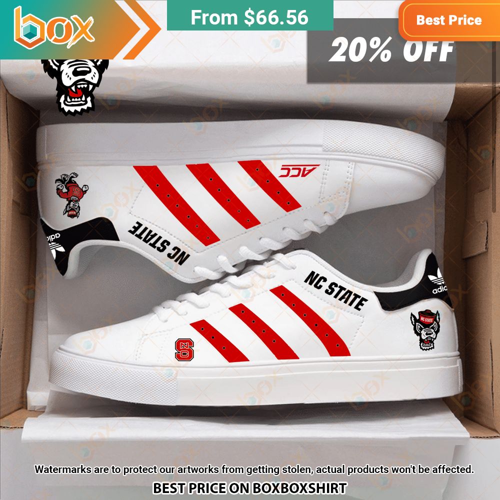 NC State Wolfpack Stan Smith Low Top Shoes Amazing Pic