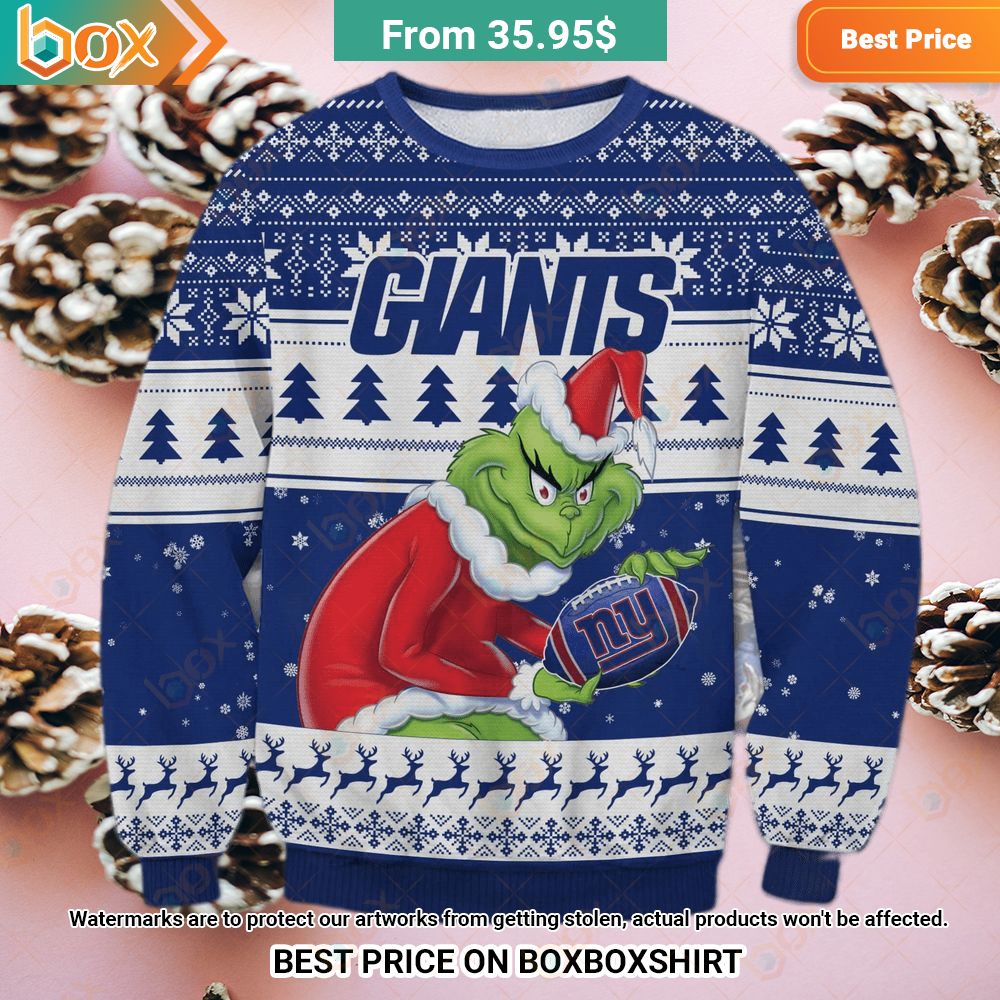New York Giants Grinch Sweater Natural and awesome