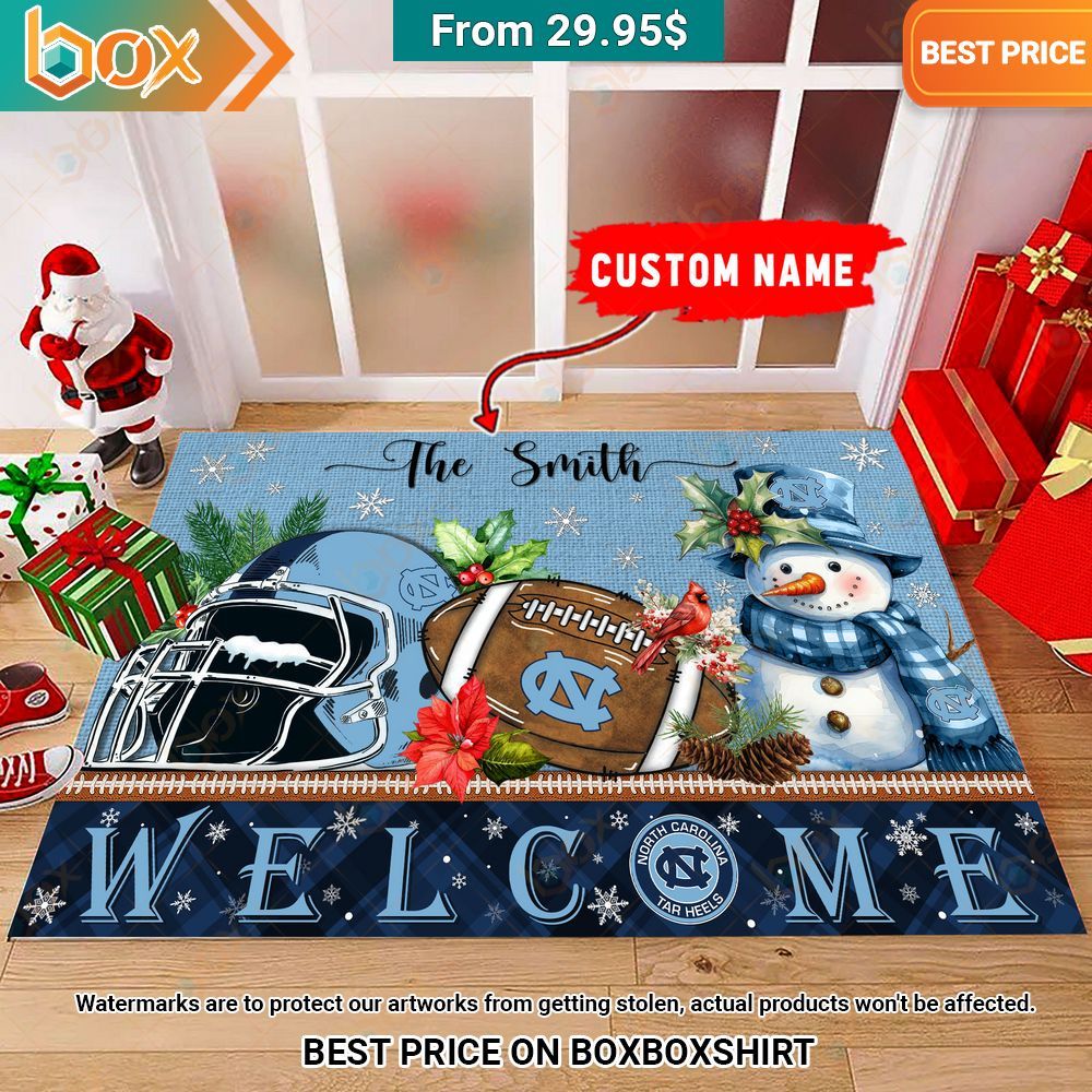 North Carolina Tar Heels Welcome Christmas Doormat You are always best dear