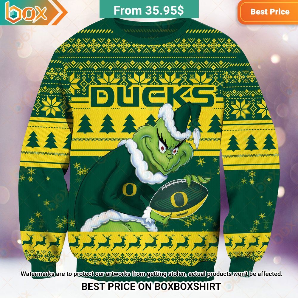 Oregon Ducks NCAA Grinch Sweater Loving click