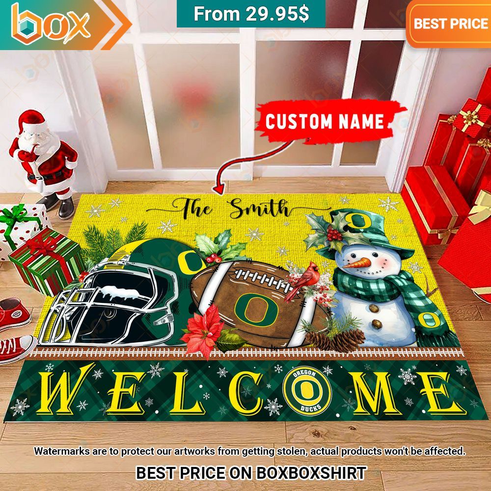 Oregon Ducks Welcome Christmas Doormat Nice place and nice picture