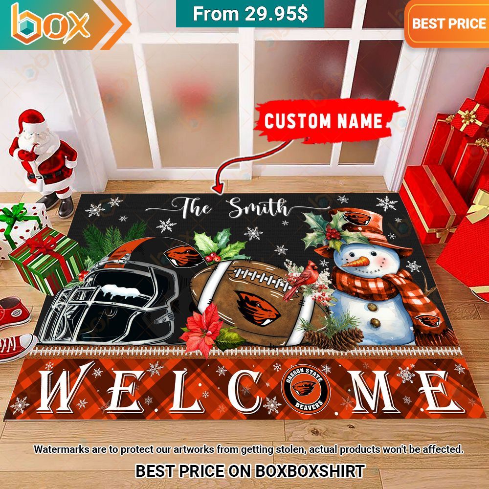 Oregon State Beavers Welcome Christmas Doormat I am in love with your dress