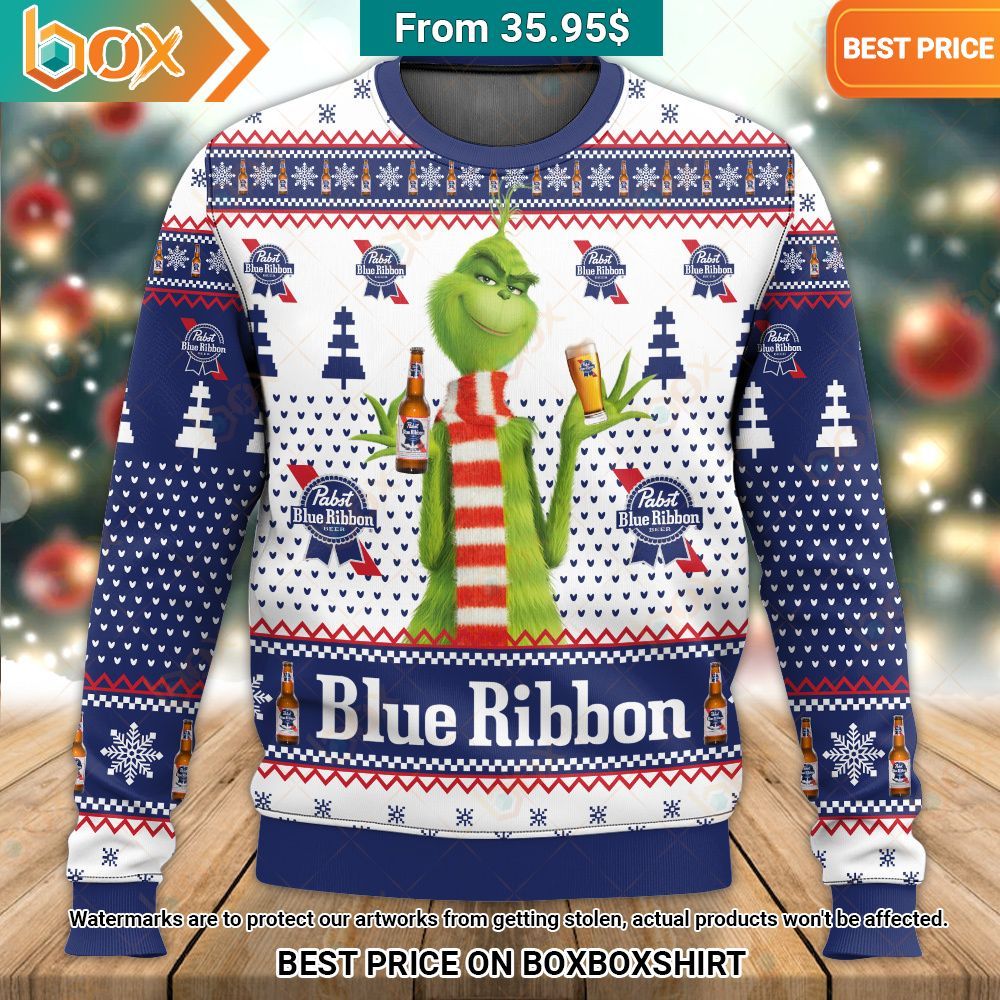 Pabst Blue Ribbon Grinch Christmas Sweater Your beauty is irresistible.