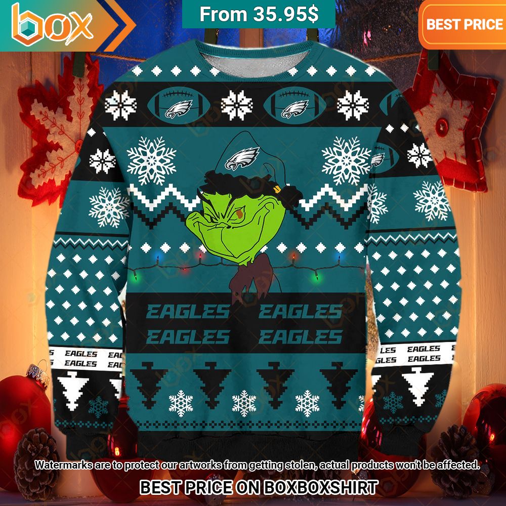 Philadelphia Eagles Grinch Sweater You look beautiful forever