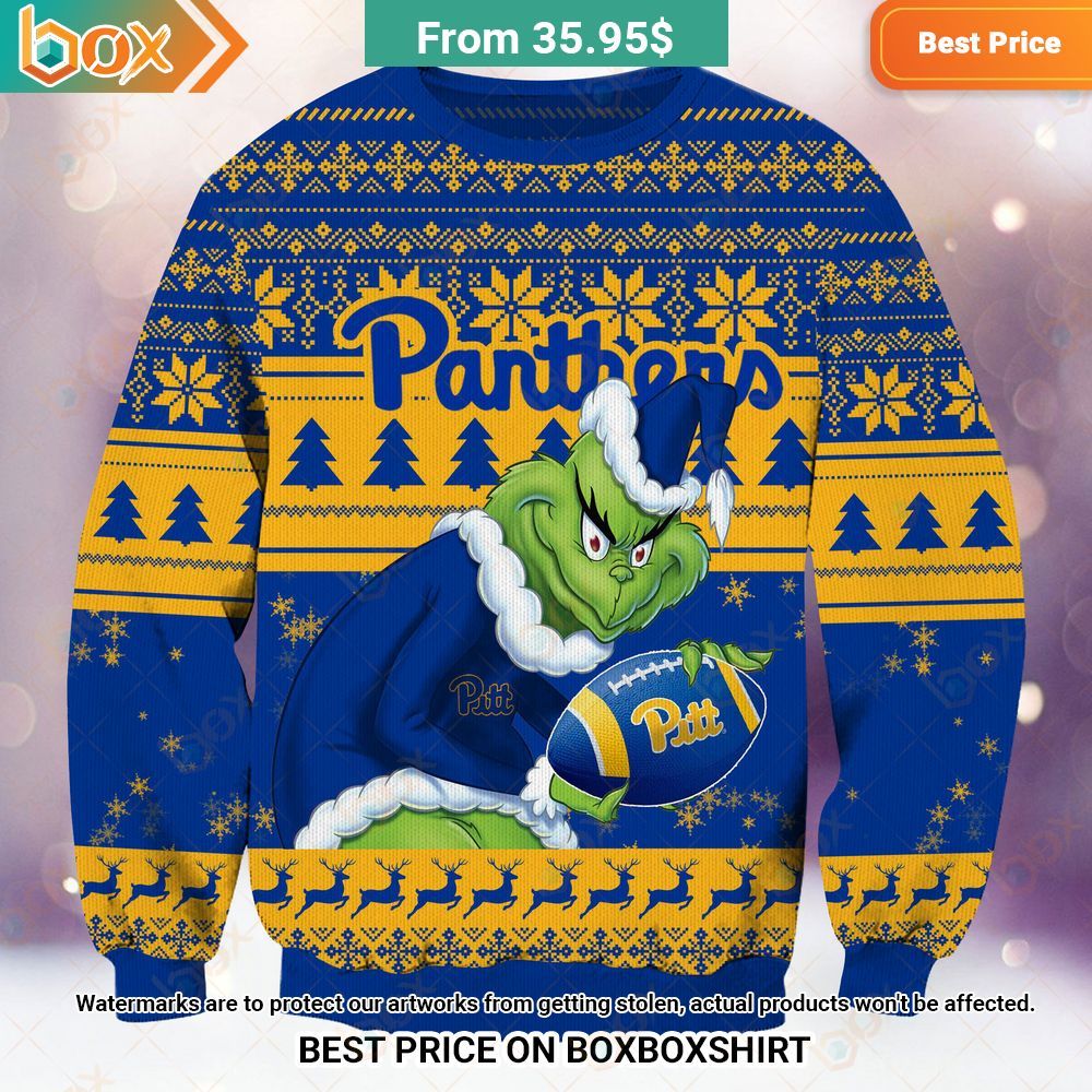 Pittsburgh Panthers NCAA Grinch Sweater Our hard working soul