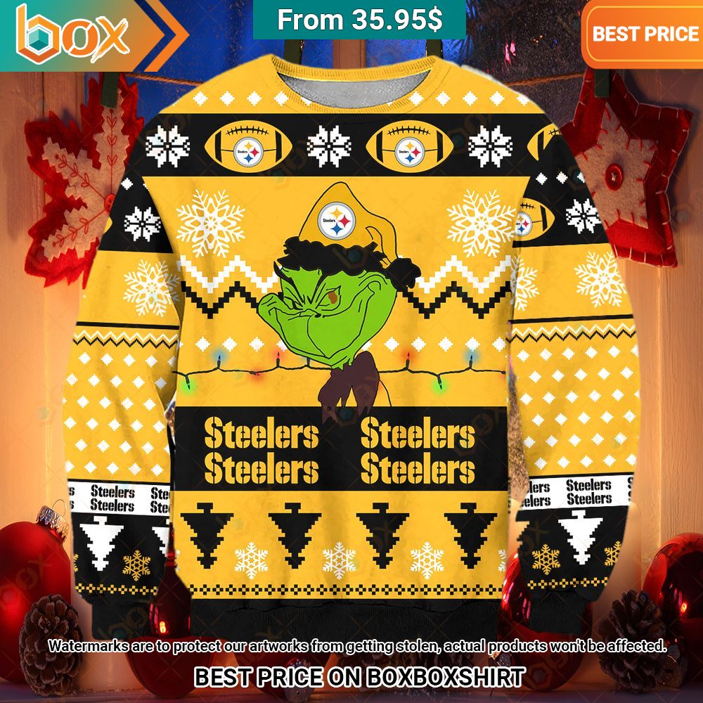 Pittsburgh Steelers Grinch Sweater Oh my God you have put on so much!