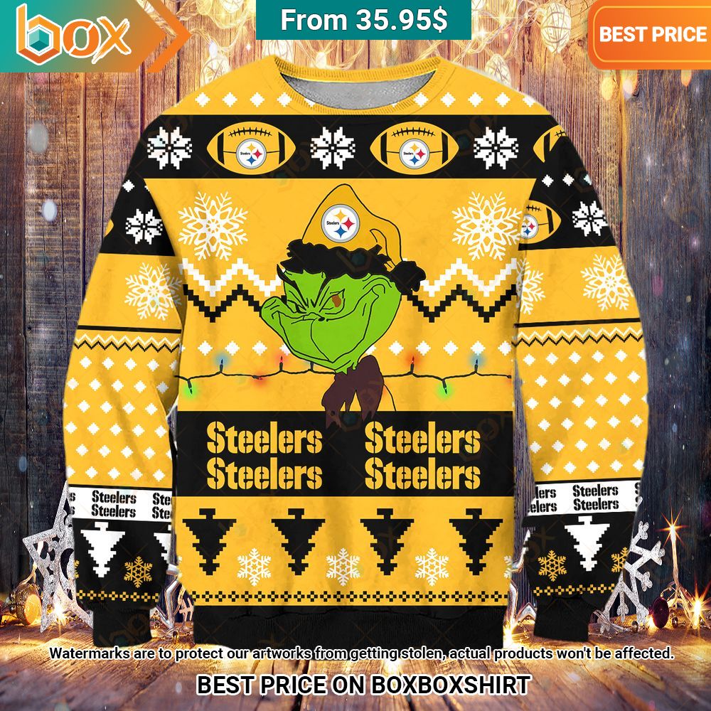 Pittsburgh Steelers Grinch Sweater Elegant picture.