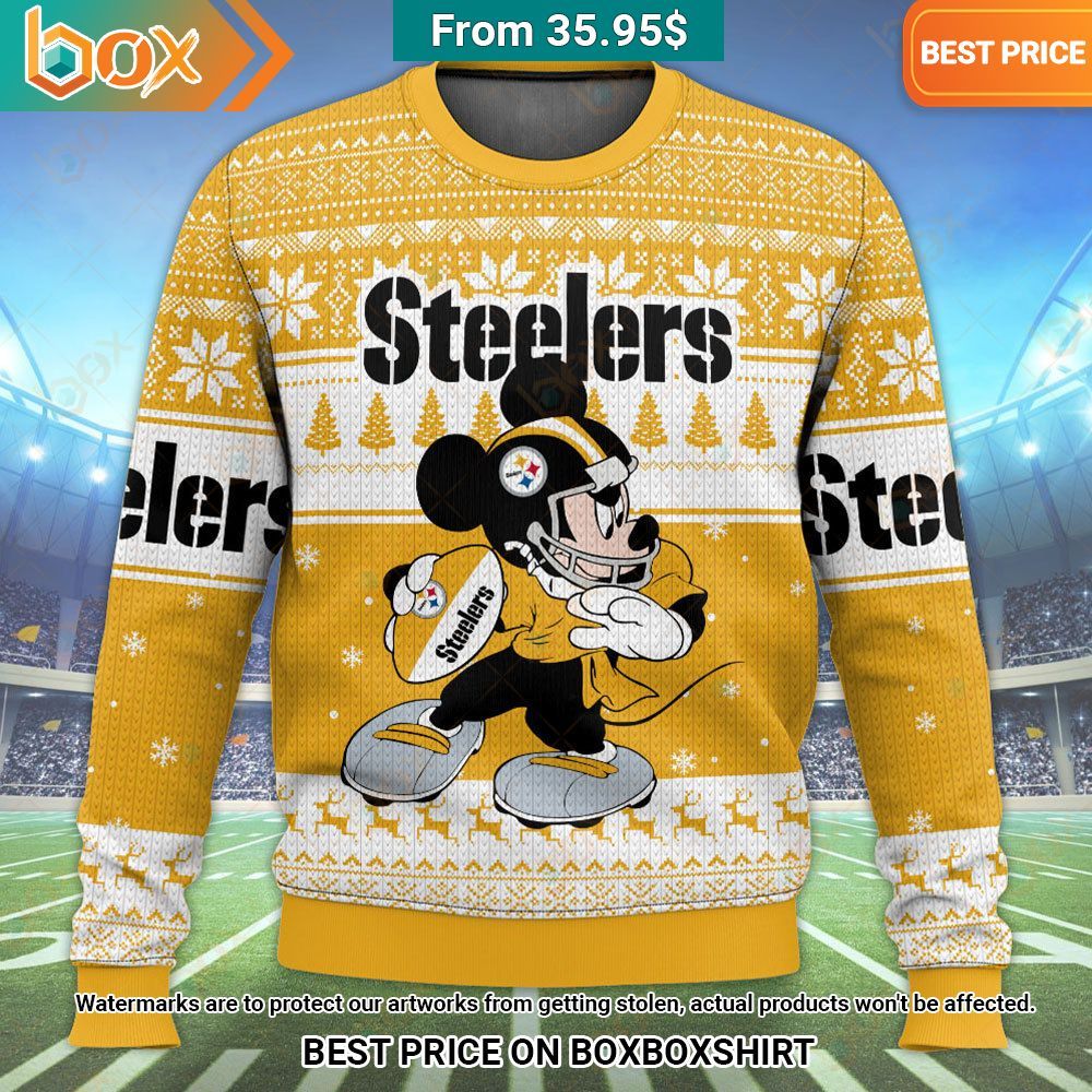 Pittsburgh Steelers Mickey Mouse Christmas Sweater Best couple on earth