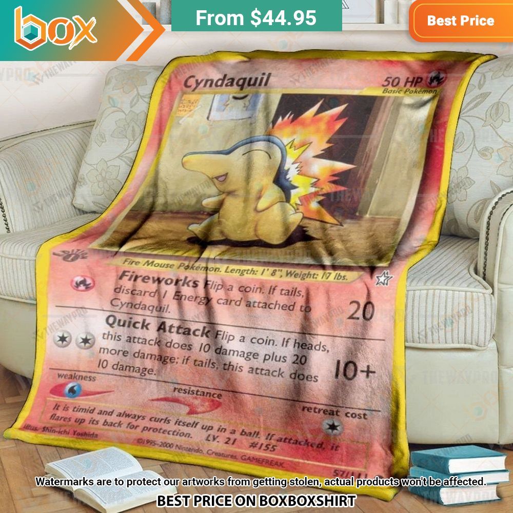 Pokemon Cyndaquil 1st Edition Fireworks Blanket This is awesome and unique