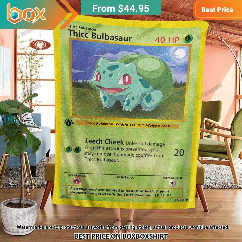 Pokemon Thicc Bulbasaur Blanket Natural and awesome