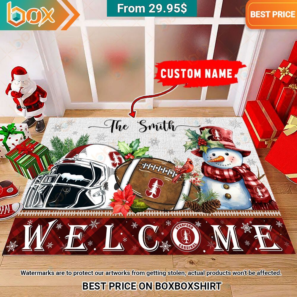 Stanford Cardinal Welcome Christmas Doormat You are always best dear