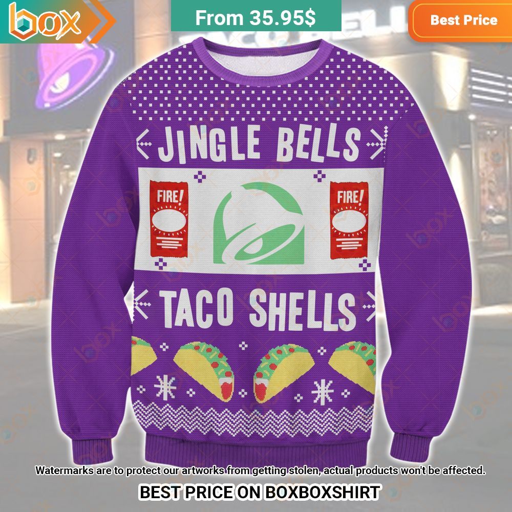 Taco Bell Jingle Bells Taco Shells Sweater Sizzling