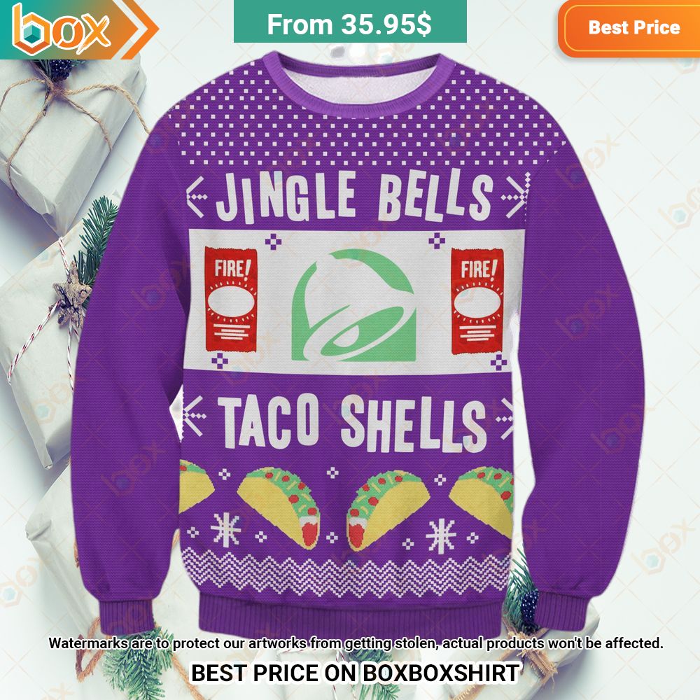 Taco Bell Jingle Bells Taco Shells Sweater Pic of the century