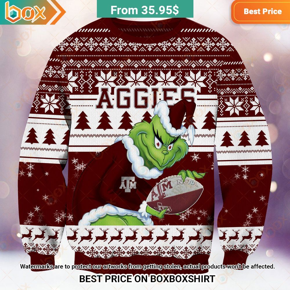 Texas A&M Aggies NCAA Grinch Sweater You look different and cute