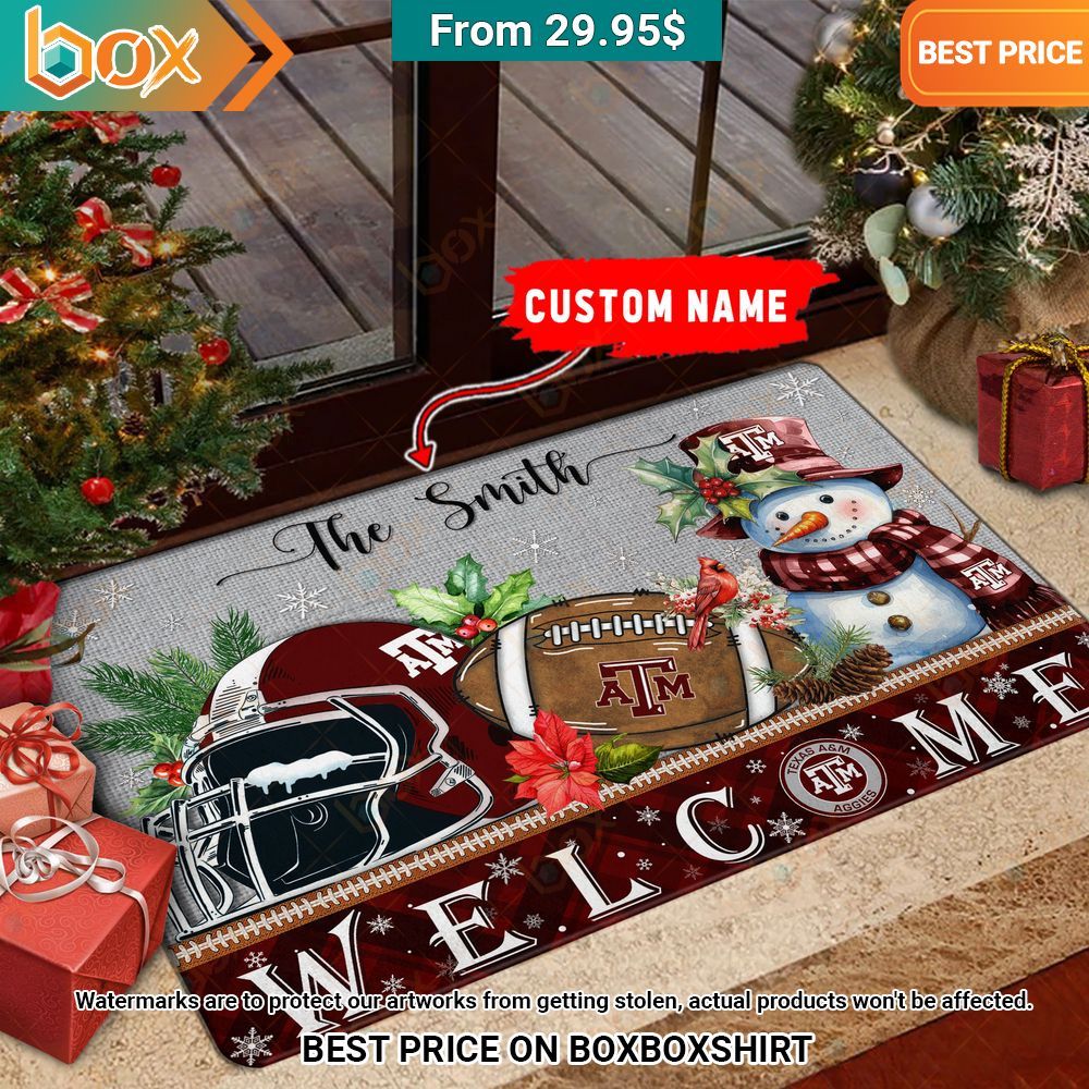 Texas A&M Aggies Welcome Christmas Doormat Trending picture dear