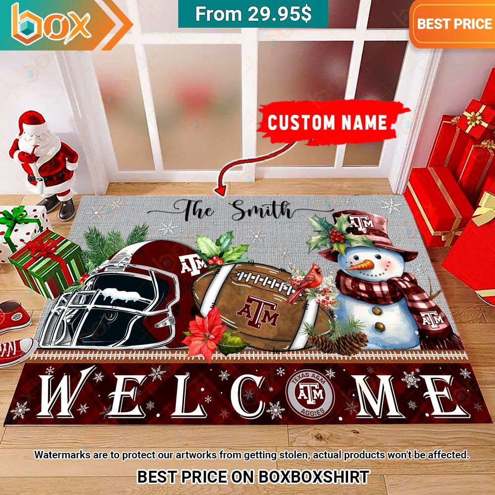 Texas A&M Aggies Welcome Christmas Doormat You guys complement each other
