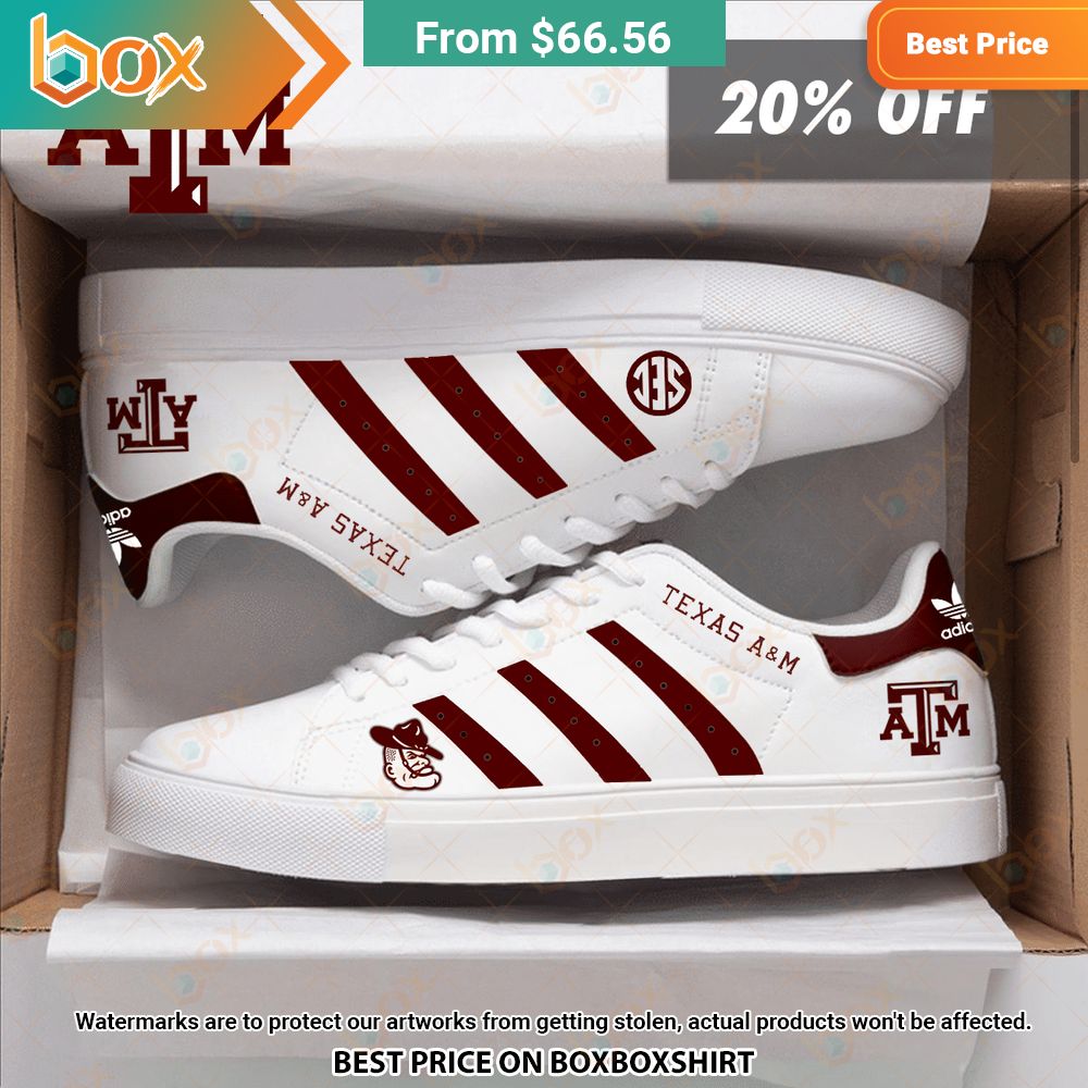Texas A&M Stan Smith Low Top Shoes Handsome as usual