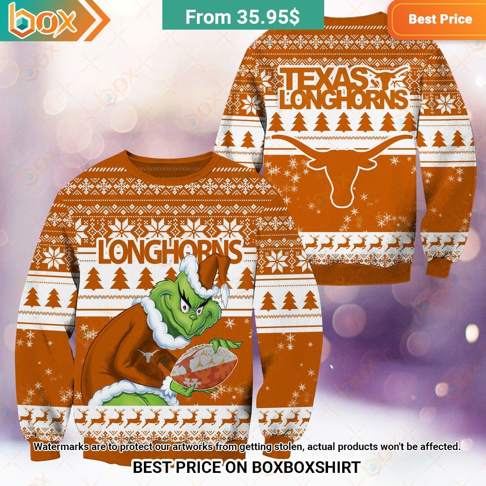 Texas Longhorns NCAA Grinch Sweater Pic of the century