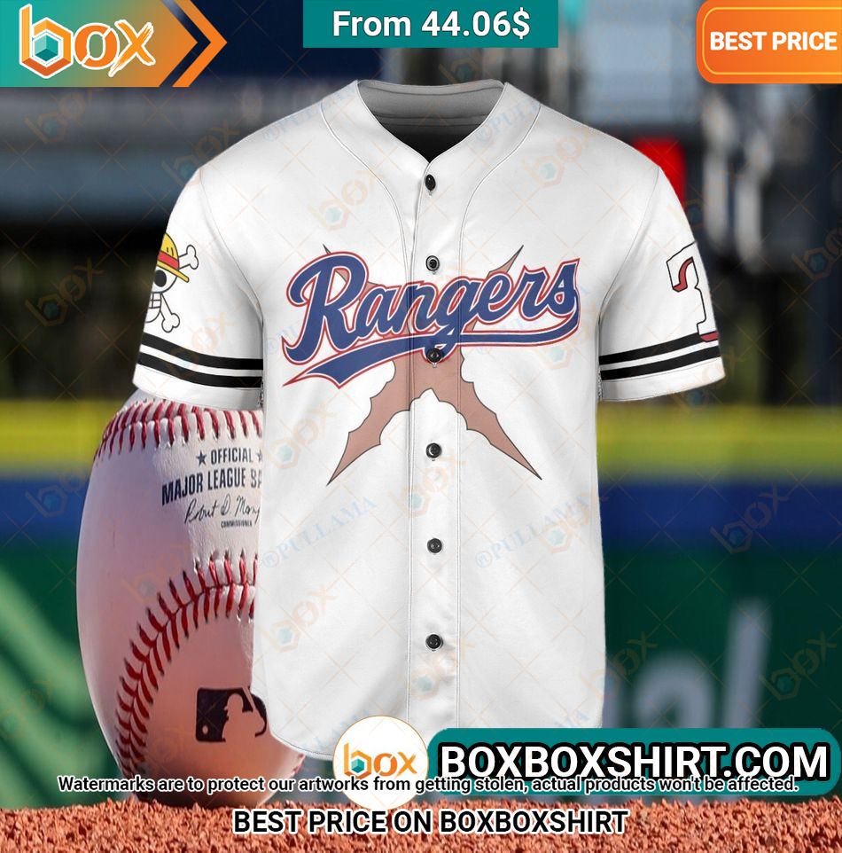 Texas Rangers Straw Hat Luffy Baseball Jersey Nice elegant click