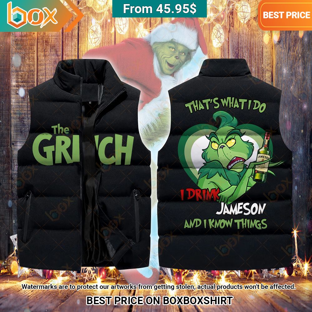 the grinch thats want i do i drink jameson and i know things sleeveless puffer down jacket 2 893.jpg