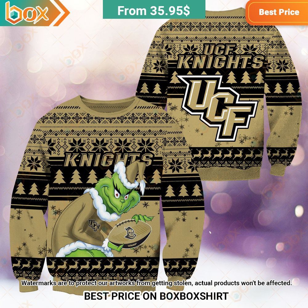 UCF Knights NCAA Grinch Sweater Cutting dash