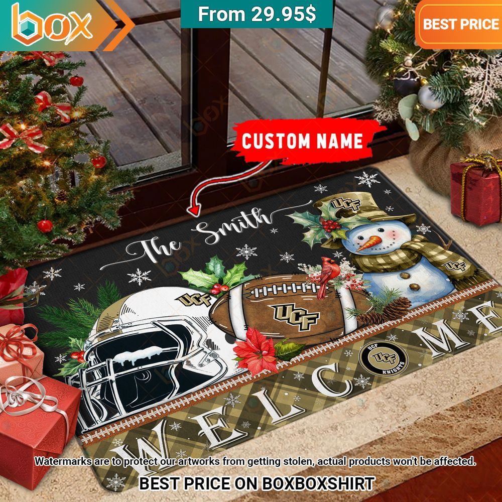 UCF Knights Welcome Christmas Doormat How did you learn to click so well