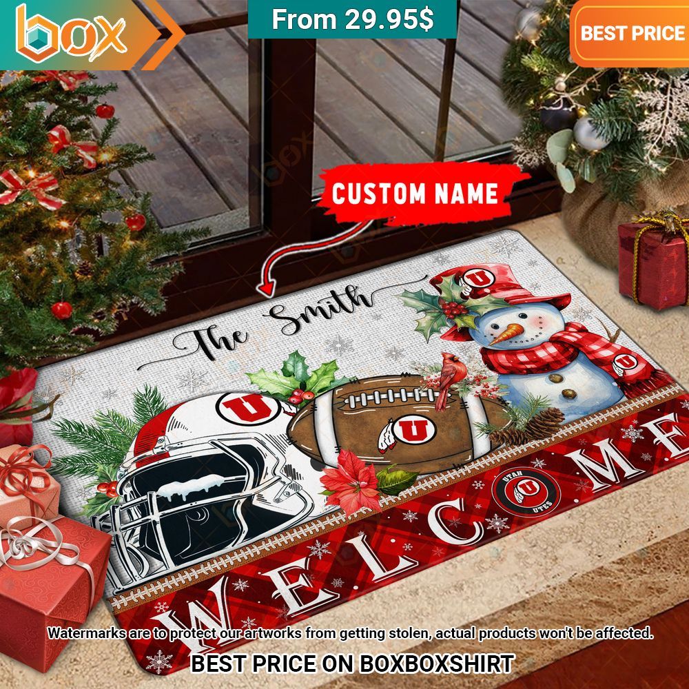 Utah Utes Welcome Christmas Doormat Cuteness overloaded
