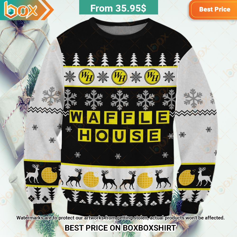 Waffle House Christmas Chrismas Sweater Good one dear