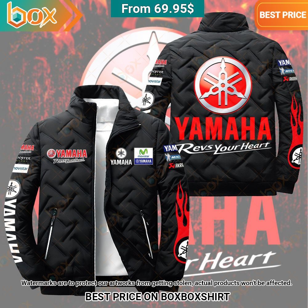 Yamaha Revs Your Heart Puffer Jacket Such a charming picture.