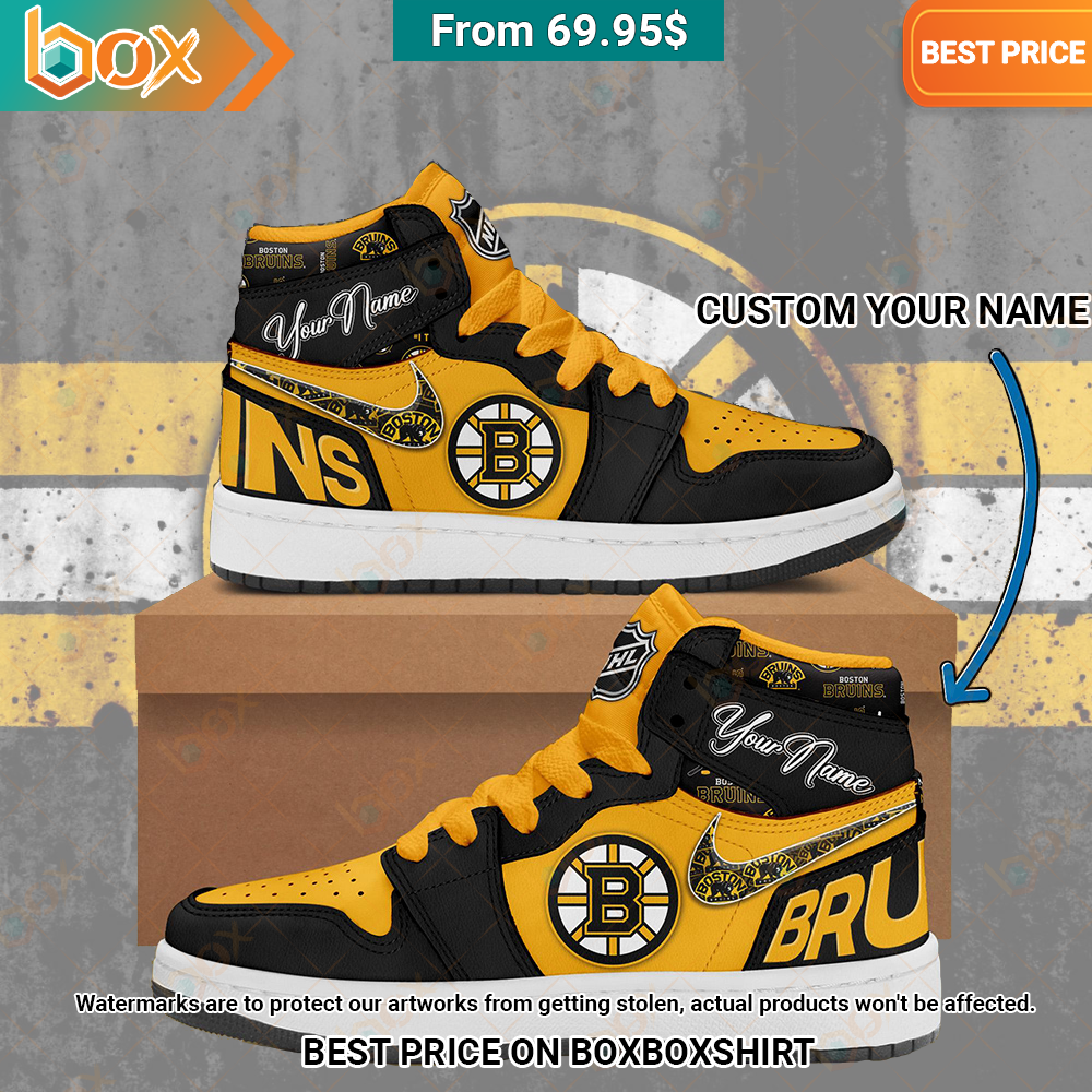 Boston Bruins Nike Air Jordan 1 Sneakers1