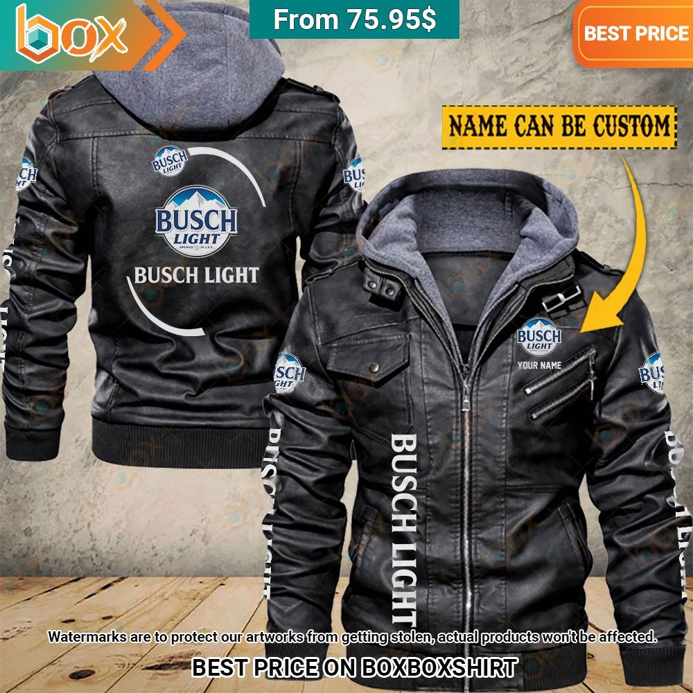 Busch Light Custom Leather Jacket Natural and awesome